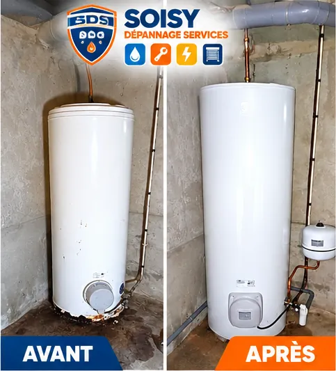 Avant / après : remplacement d’un chauffe-eau corrodé