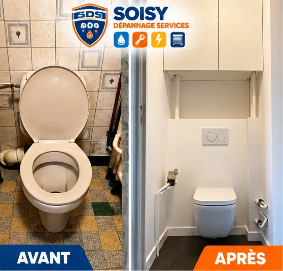 Avant / après : WC au sol remplacé par un WC suspendu
