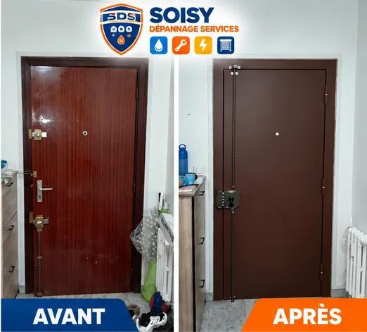 Avant / après : pose d’une serrure multipoints en applique