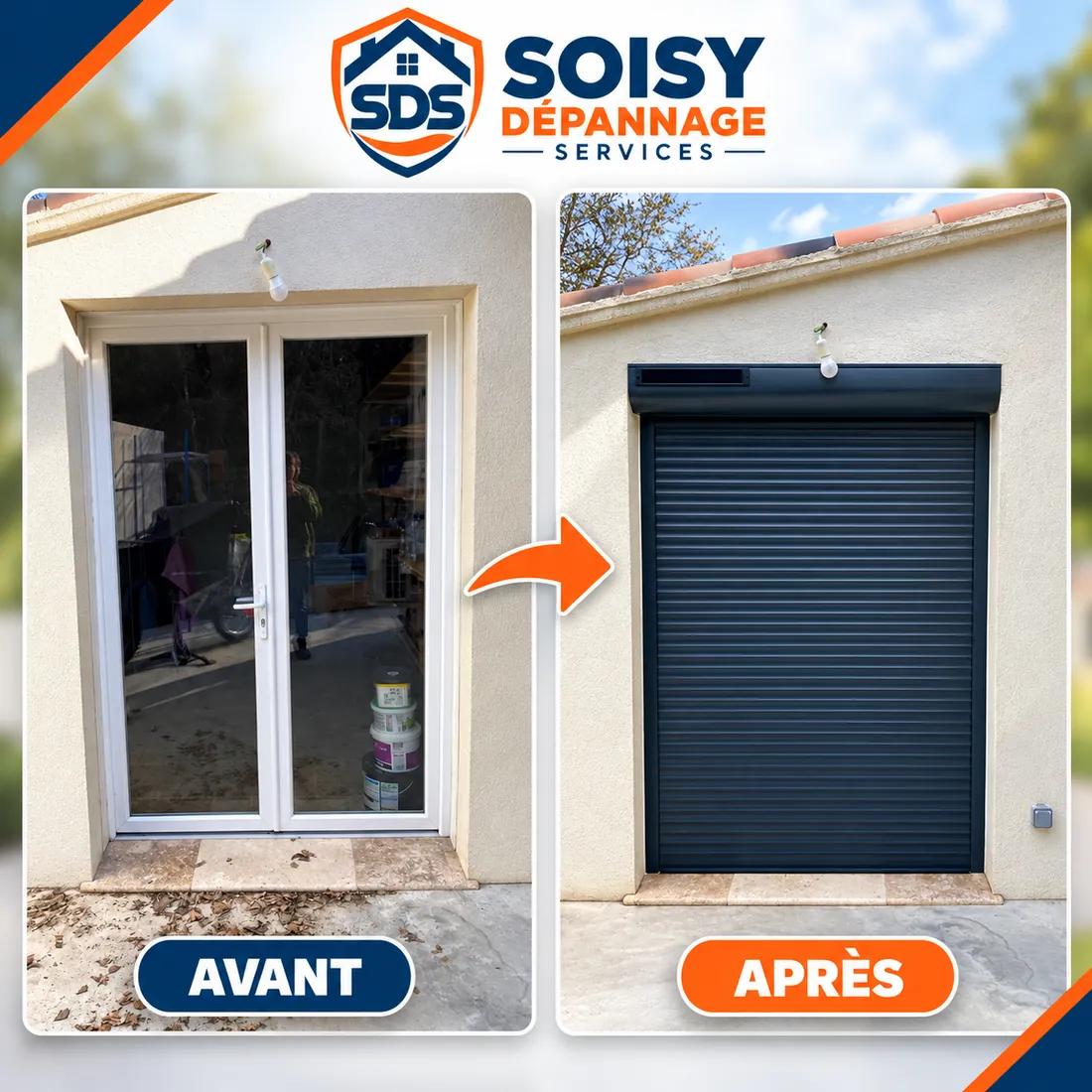Avant / après : pose d’un volet roulant sur une porte-fenêtre